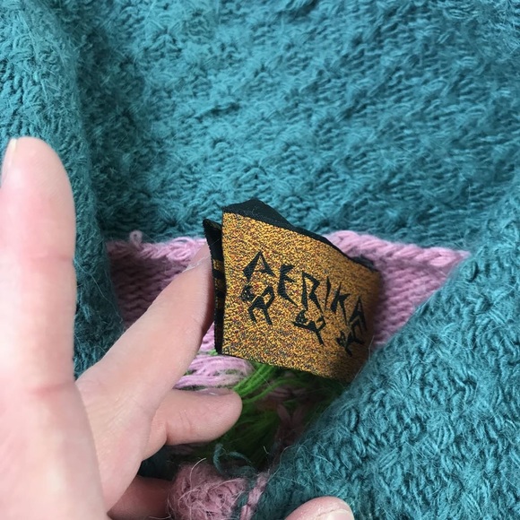 Aerika Peruvian Trading Womens Sweater Blue M L - Picture 5 of 5